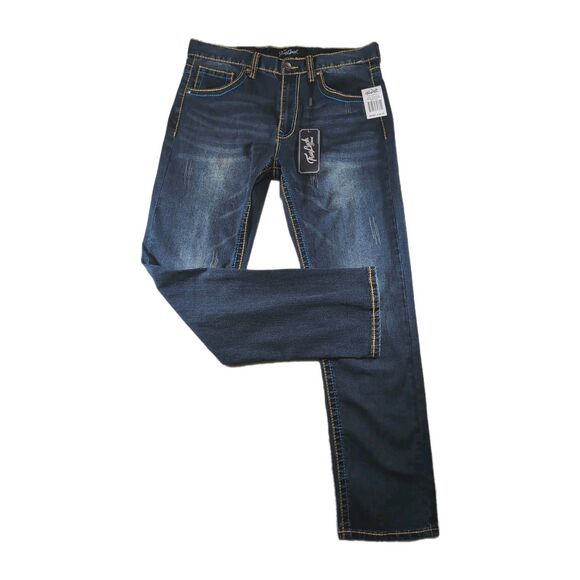 True Luck Jeans Men’s 34x32 Embroidered Multi-Color Stitch Dark Stone TL24112656 - Picture 1 of 6